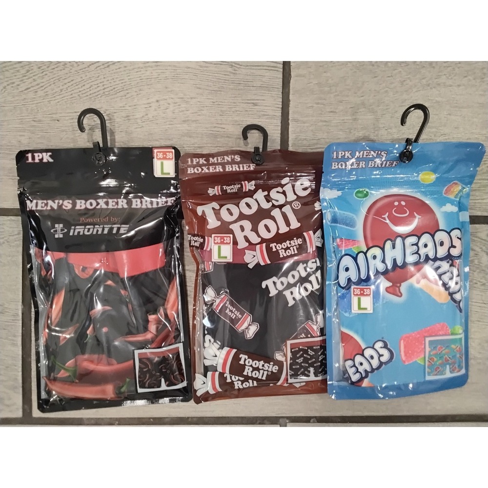 NEW Men's Novelty‎ Boxer Briefs Size L (36–38) –Bundle of 3